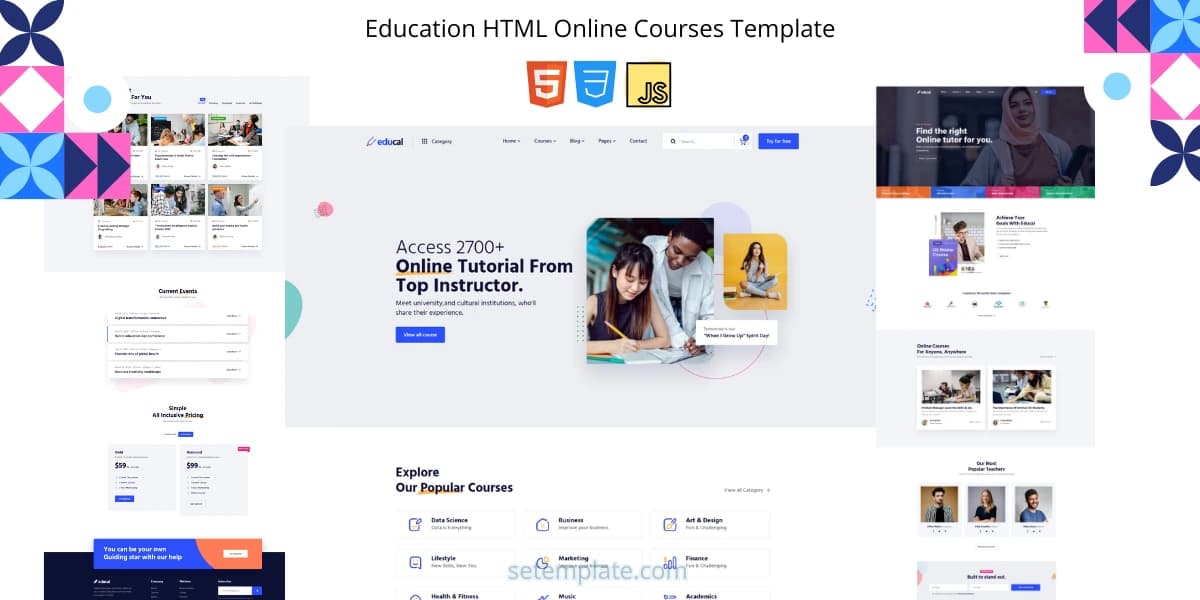 Education HTML Online Courses Template