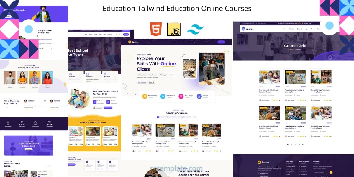 Education Tailwind Online Courses Template